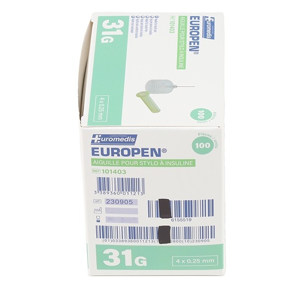 Europen aiguille pour stylo à insuline x 100