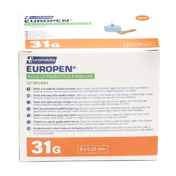 Europen aiguille pour stylo à insuline x 100
