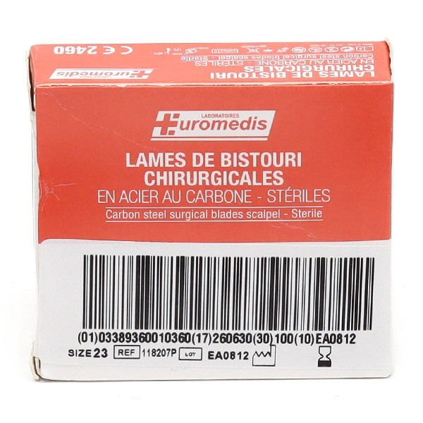 Euromedis lame pour bistouri stérile 100 unités