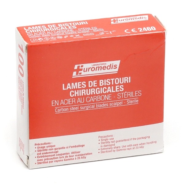 Euromedis lame pour bistouri stérile 100 unités