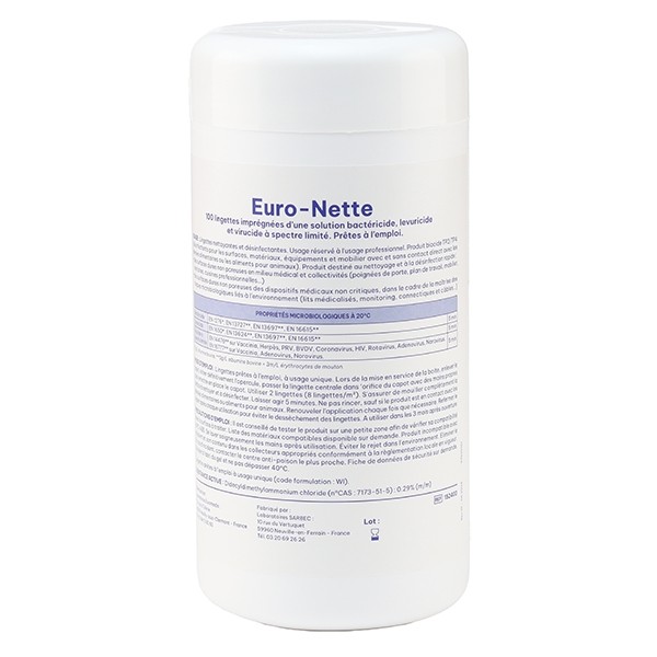 Lingettes nettoyantes et désinfectantes Euro nette