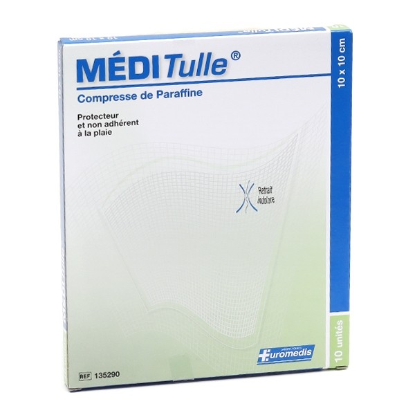 Méditulle tulle gras 10 compresses paraffinées