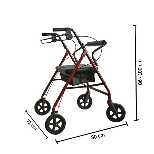Euromédis Rollator 4 roues bariatrique