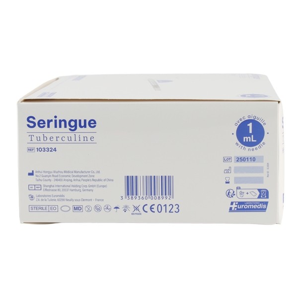 Seringue tuberculine 100 unités