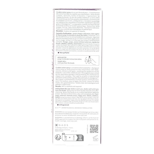 Bioderma Cicabio lotion spray asséchant réparateur