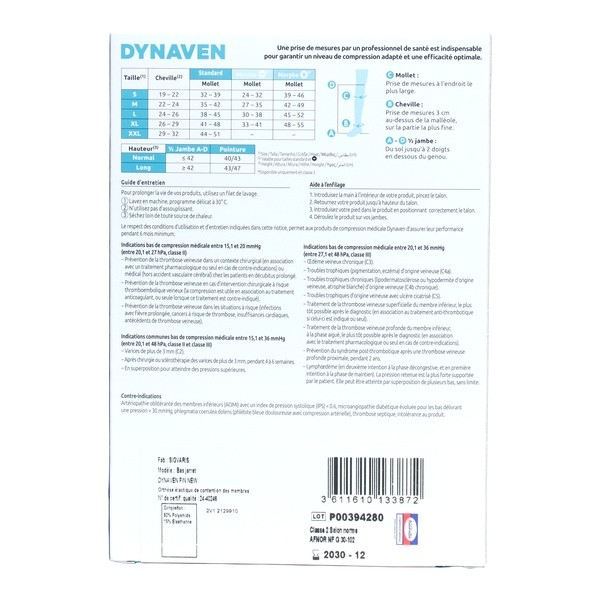 Sigvaris Dynaven Chaussettes de contention Pieds ouverts Homme classe 2