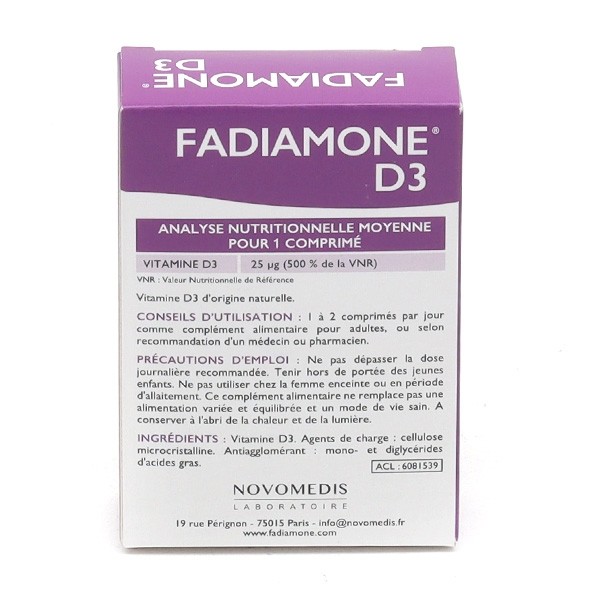 Fadiamone D3 1000 UI comprimés