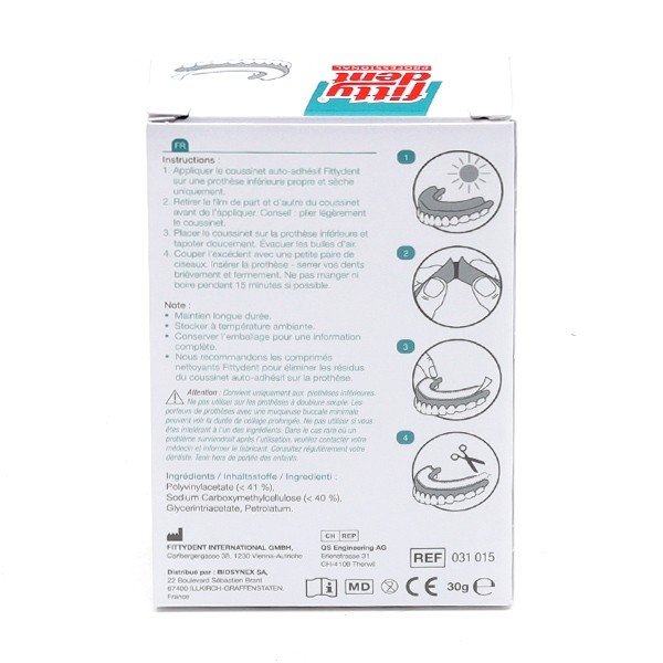 Fittydent coussinets auto-adhésifs pour prothèse inférieure