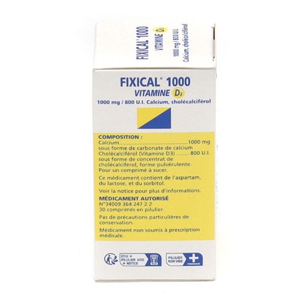 Fixical 1000 Vitamine D3 1000 mg/800 UI comprimés