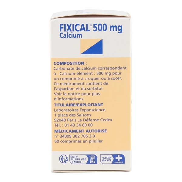 Fixical 500 mg comprimés à sucer ou à croquer