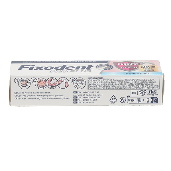 Fixodent Pro Plus Crème adhésive arôme frais
