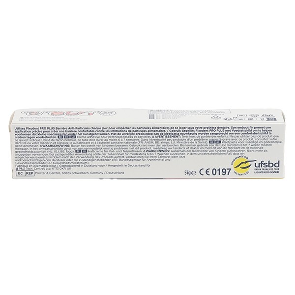 Fixodent Pro Plus Crème adhésive anti-particules