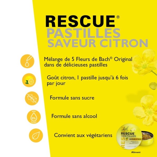 Fleurs de Bach Rescue citron pastilles