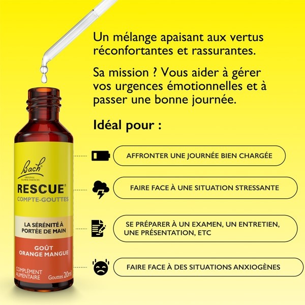 Fleurs de Bach Rescue gouttes orange mangue
