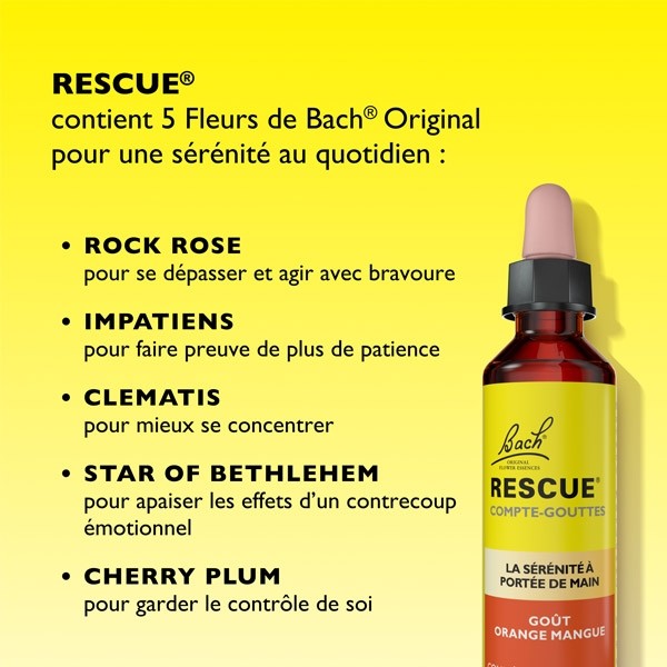 Fleurs de Bach Rescue gouttes orange mangue