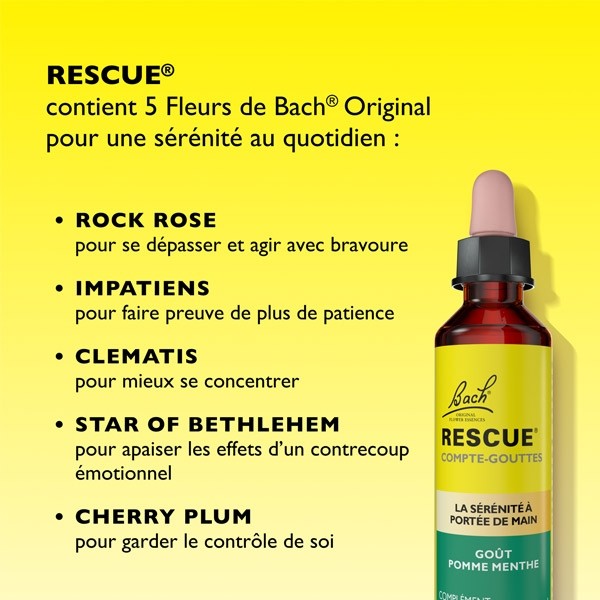 Fleurs de Bach Rescue gouttes pomme menthe