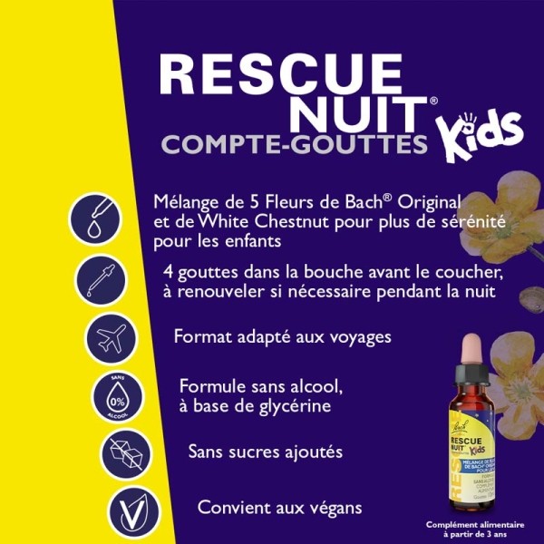 Fleurs de Bach Rescue Nuit Kids gouttes buvables