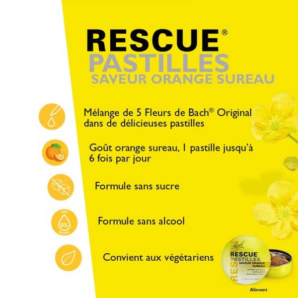 Fleurs de Bach Rescue orange sureau pastilles