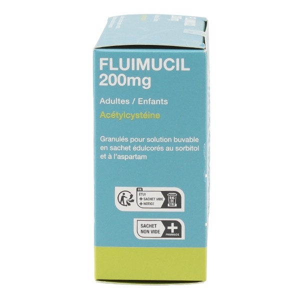Fluimucil expectorant 200 mg sans sucre sachets