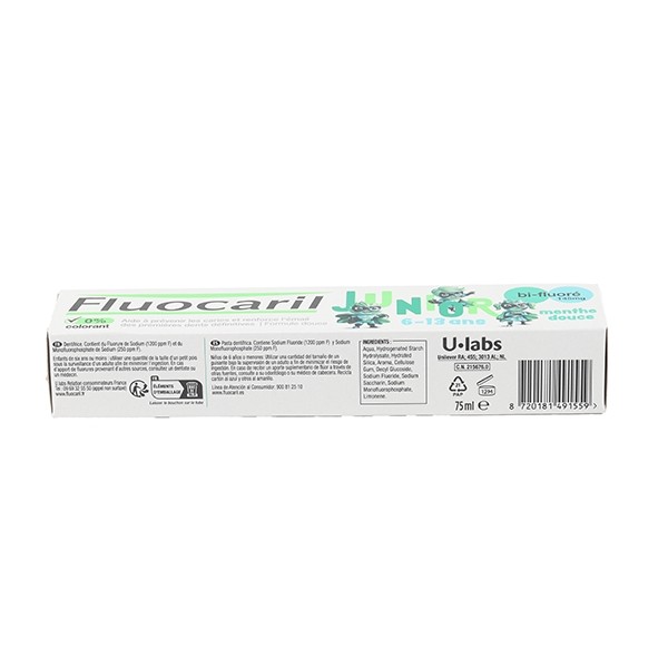 Fluocaril Junior dentifrice Menthe douce 6-13 ans