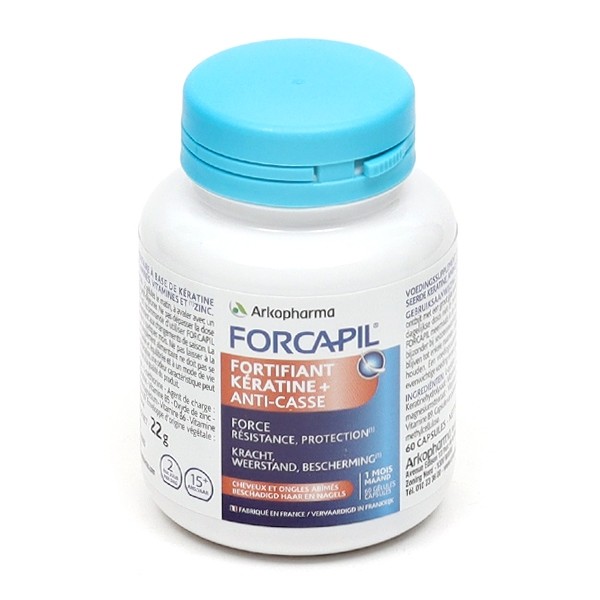 Forcapil Fortifiant kératine + Cheveux et ongles gélules