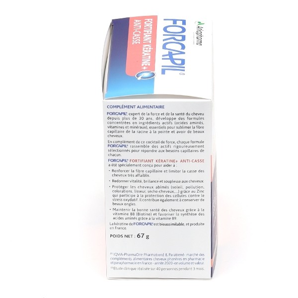Forcapil Fortifiant kératine + Cheveux et ongles gélules