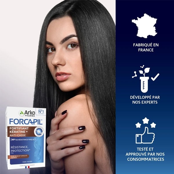 Forcapil Fortifiant kératine + Cheveux et ongles gélules