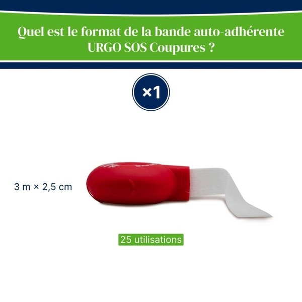 Urgo SOS Coupures bande 3 m x 2,5 cm