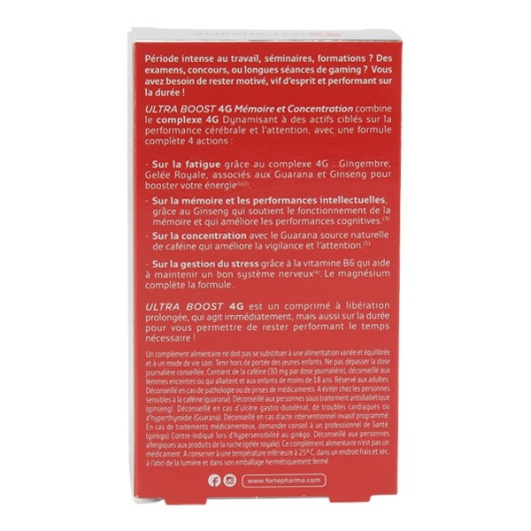 Forte Pharma Ultra Boost 4G Mémoire et Concentration comprimé