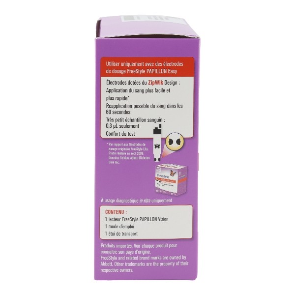 Freestyle Papillon Vision set autosurveillance de la glycémie