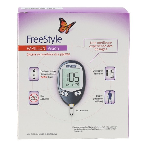 Freestyle Papillon Vision set autosurveillance de la glycémie