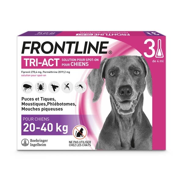 Frontline TRI-ACT spot on pipettes pour chien