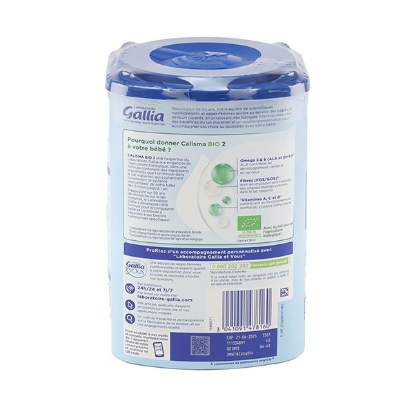 Gallia Calisma Bio Lait 2ème âge