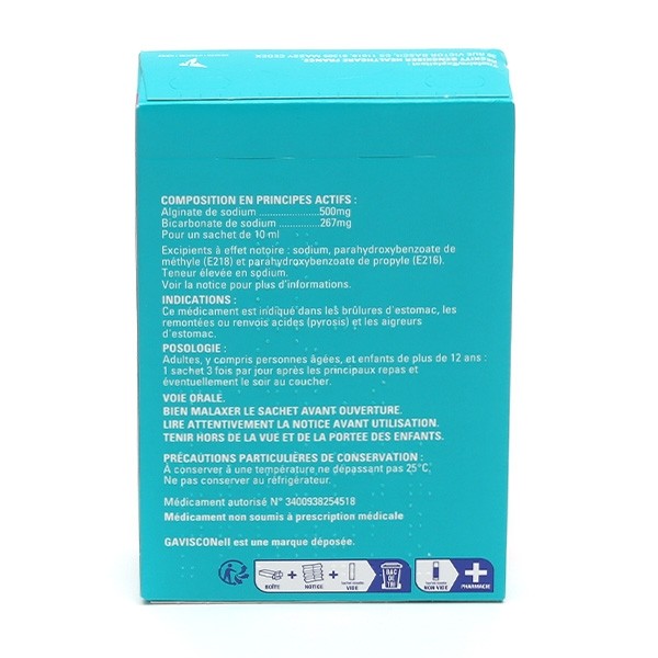 Gavisconell menthe sans sucre stick