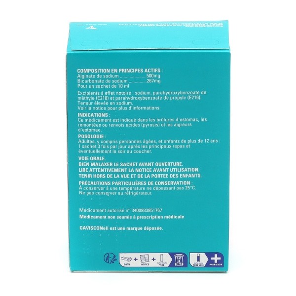 Gavisconell menthe sans sucre stick