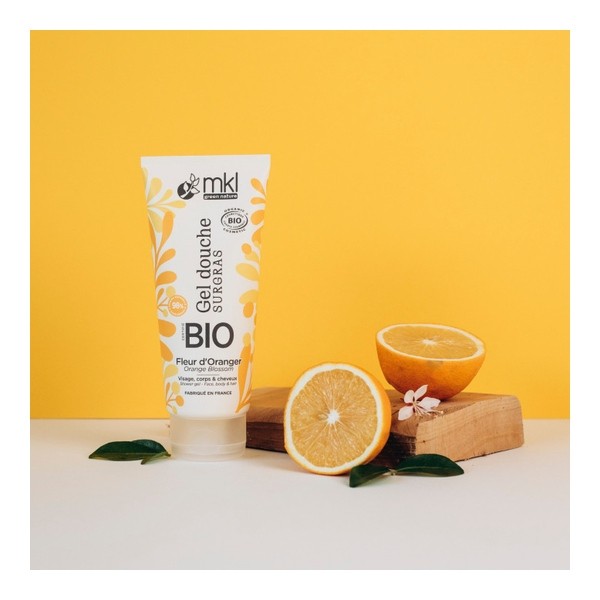 MKL gel douche surgras Fleur d'Oranger bio