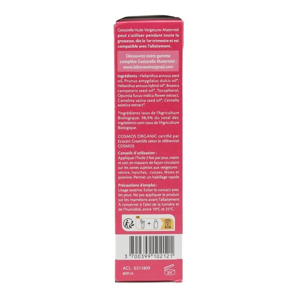 Gestarelle huile vergetures maternité bio