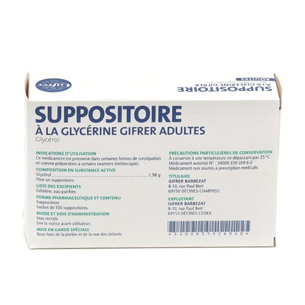 Gifrer Suppositoire à la glycérine Adultes
