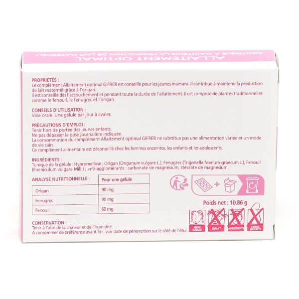 Gifrer Maman allaitement optimal gélules