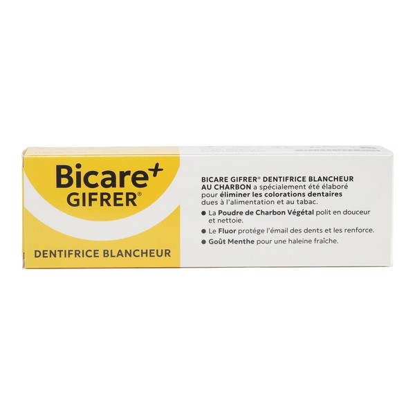 Gifrer Bicare Plus dentifrice blanchissant au charbon végétal