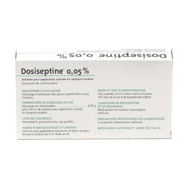 Dosiseptine 0,05 % solution unidoses
