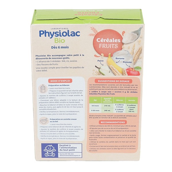 Physiolac Bio Céréales fruits