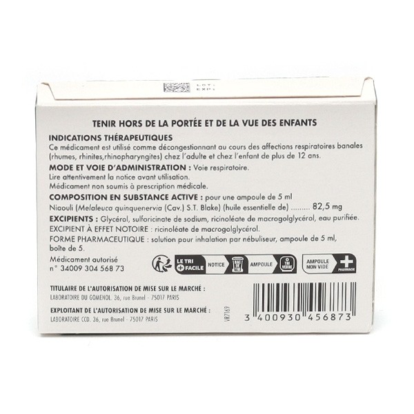 Gomenol soluble ampoules