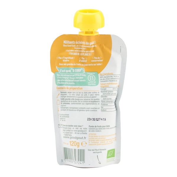 Good Goût compote Banane Bio