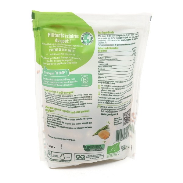 Good Goût Mini-baguettes au fromage et romarin Bio