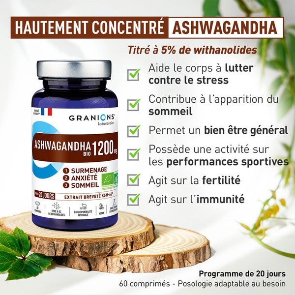 Granions Ashwagandha 1200 mg Bio comprimés