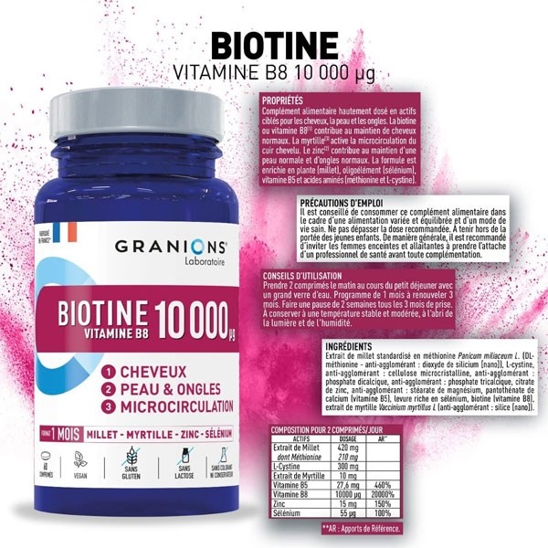 Granions Biotine 10 000 µg comprimés
