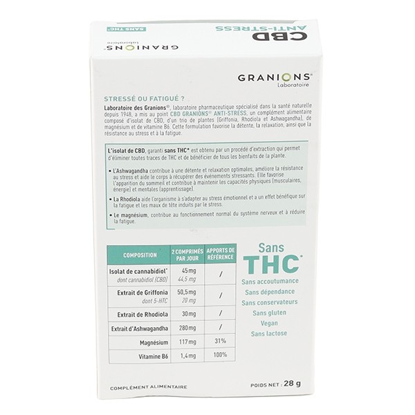 Granions CBD anti stress comprimé