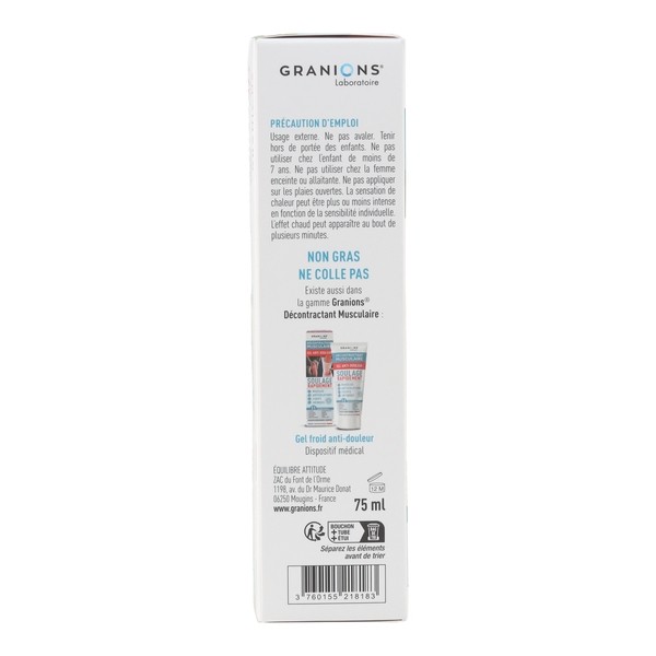 Granions Décontractant musculaire Gel Crème chauffant