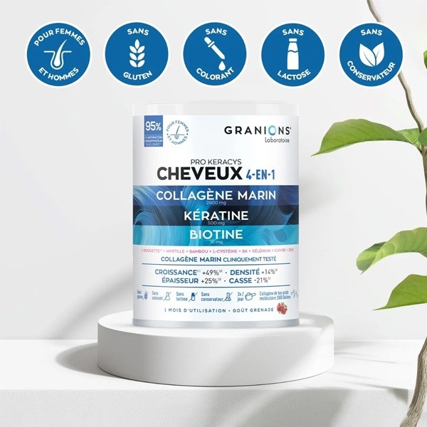 Granions Pro Keracys Collagène cheveux 4 en 1 poudre